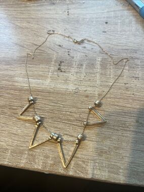 silver Gold plated  Geometric V-Shape Pendant Necklace